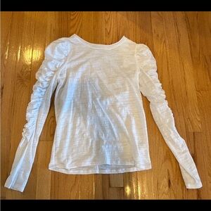 FREE PEOPLE White Puffy Sleeve T-Shirt Top - Size S